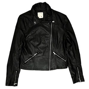 LA Hearts Black Moto Faux Leather Jacket
